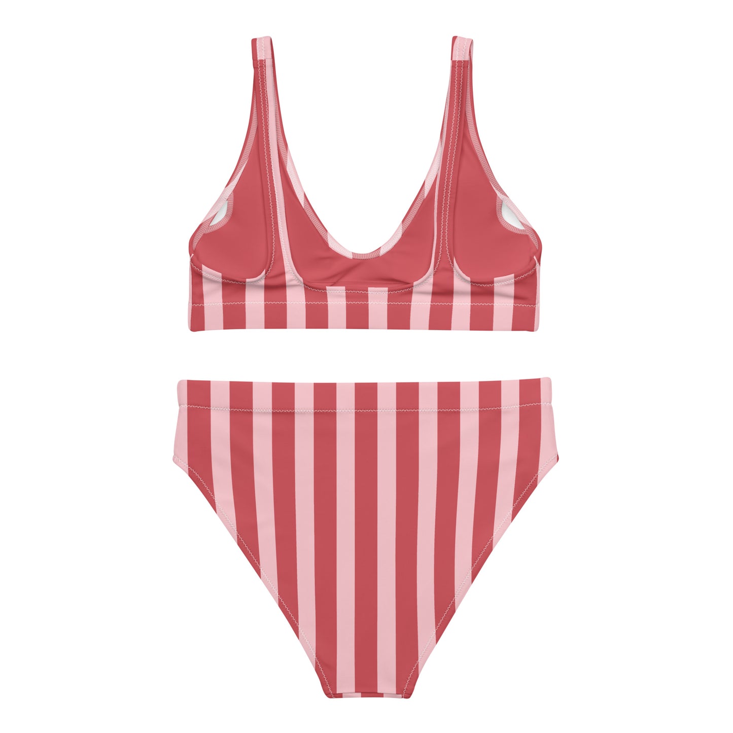 Blush Pinstripes Recycled High-Waisted Bikini