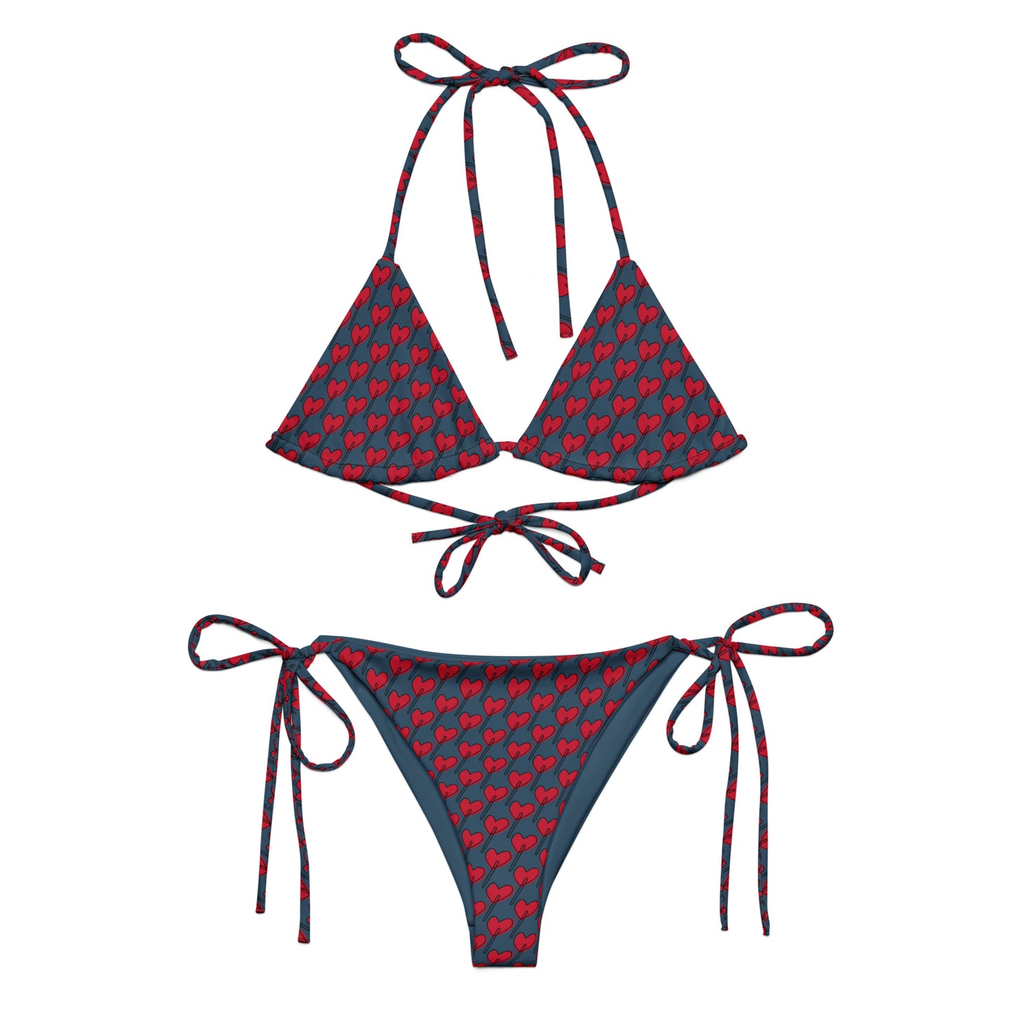 Lolly Hearts Recycled String Bikini