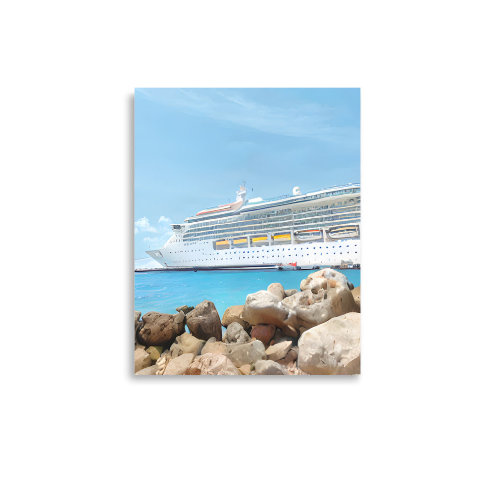 Cruise Ship Docked at Port Poster