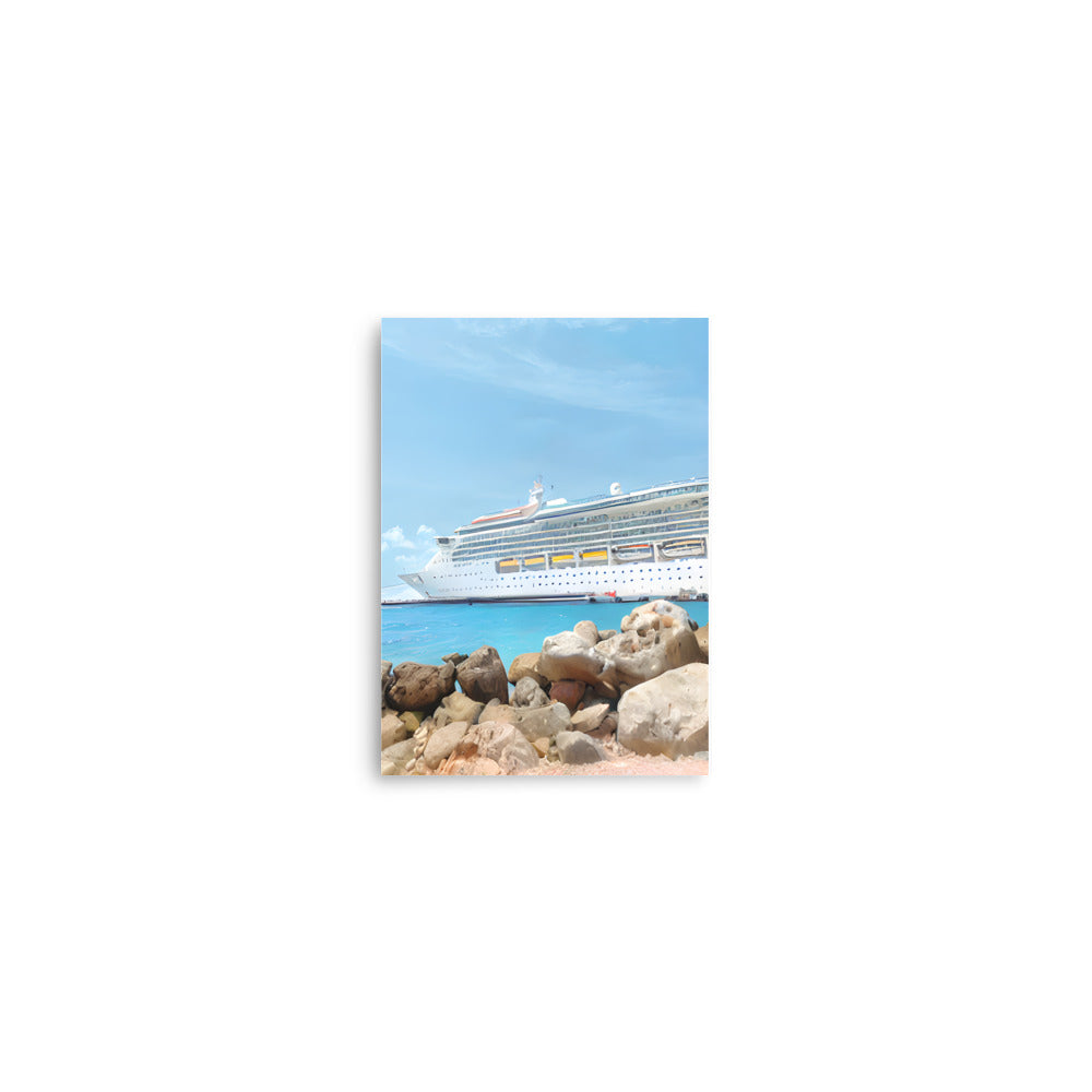 Cruise Ship Docked at Port Poster