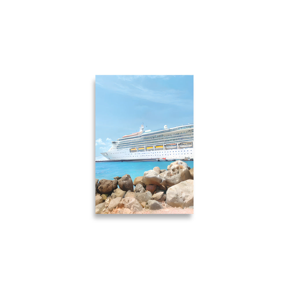 Cruise Ship Docked at Port Poster