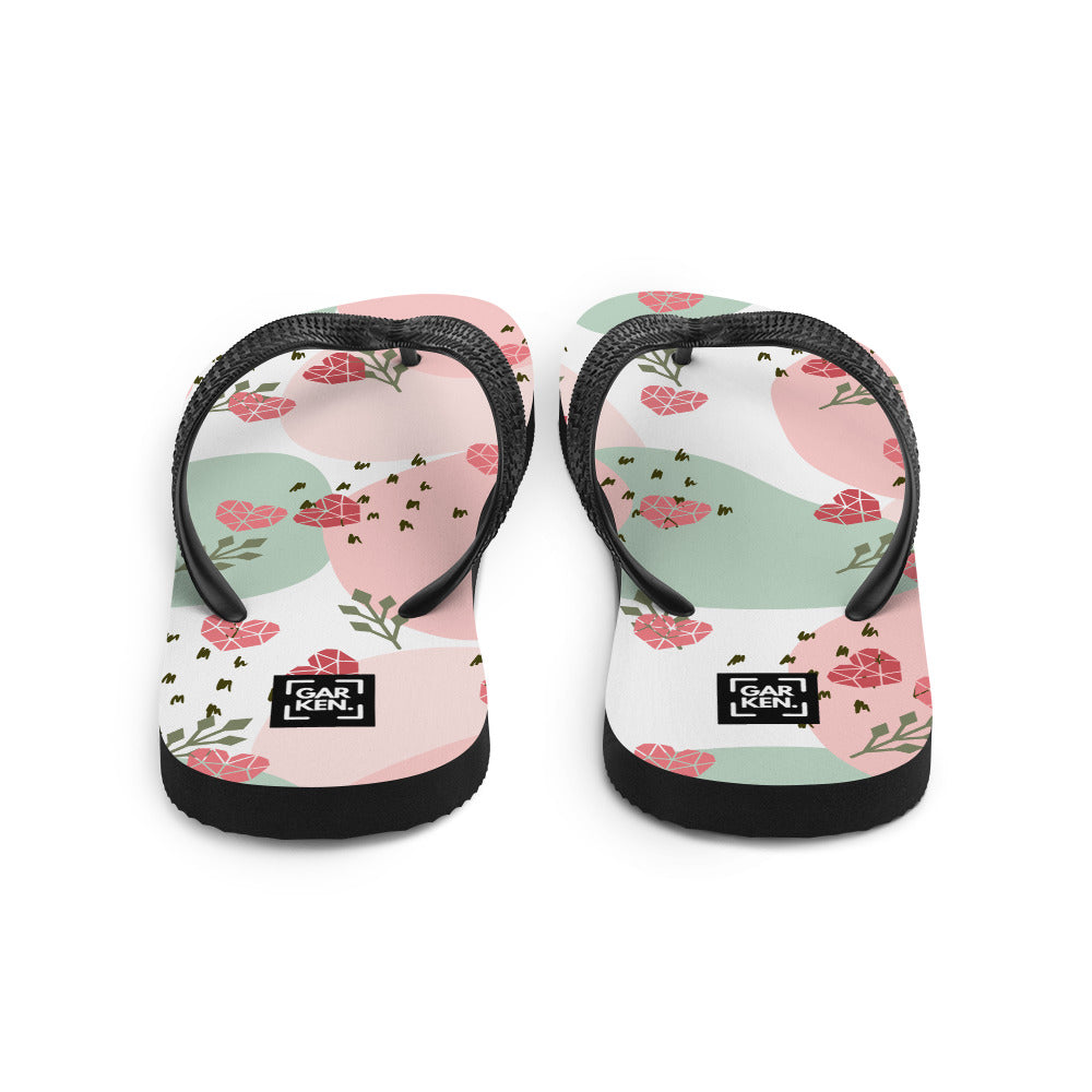 Crystal Heart Flip-Flops
