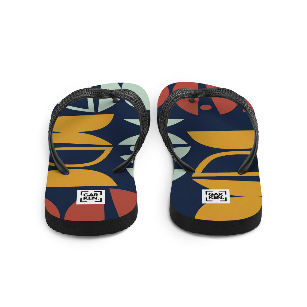 Dark Geo Flip-Flops