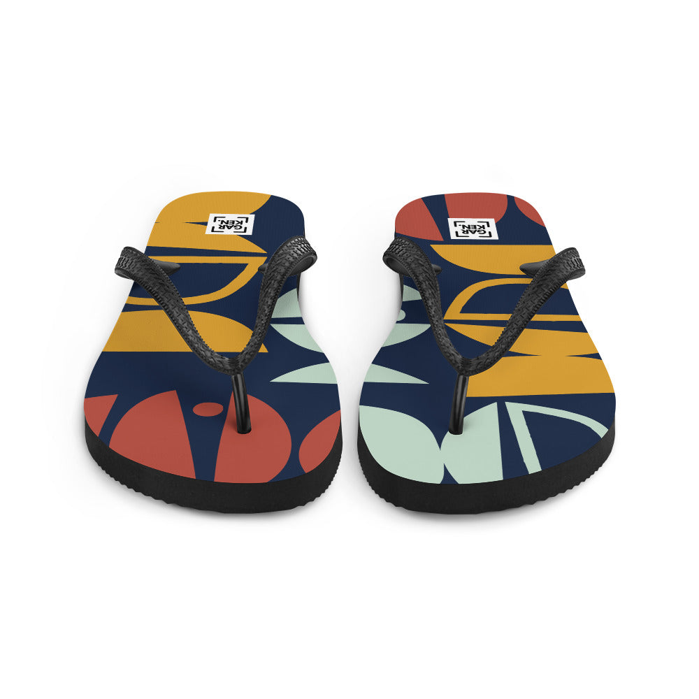 Dark Geo Flip-Flops