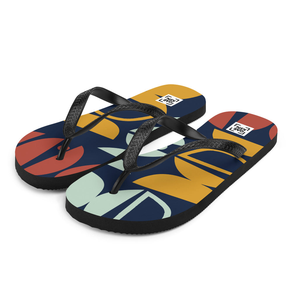 Dark Geo Flip-Flops