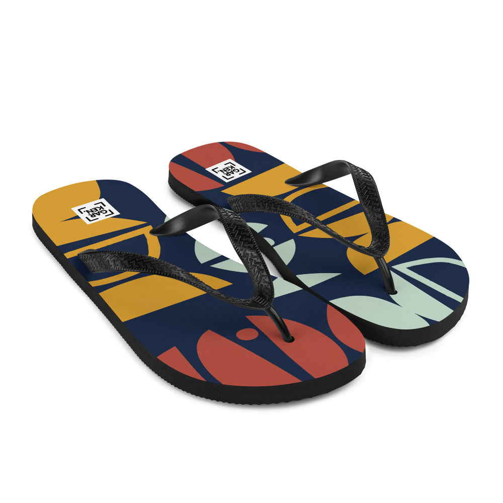 Dark Geo Flip-Flops