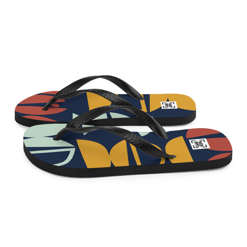 Dark Geo Flip-Flops