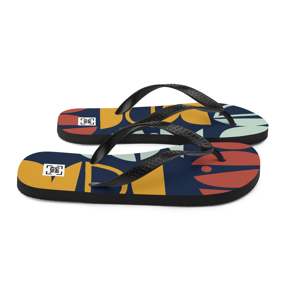 Dark Geo Flip-Flops