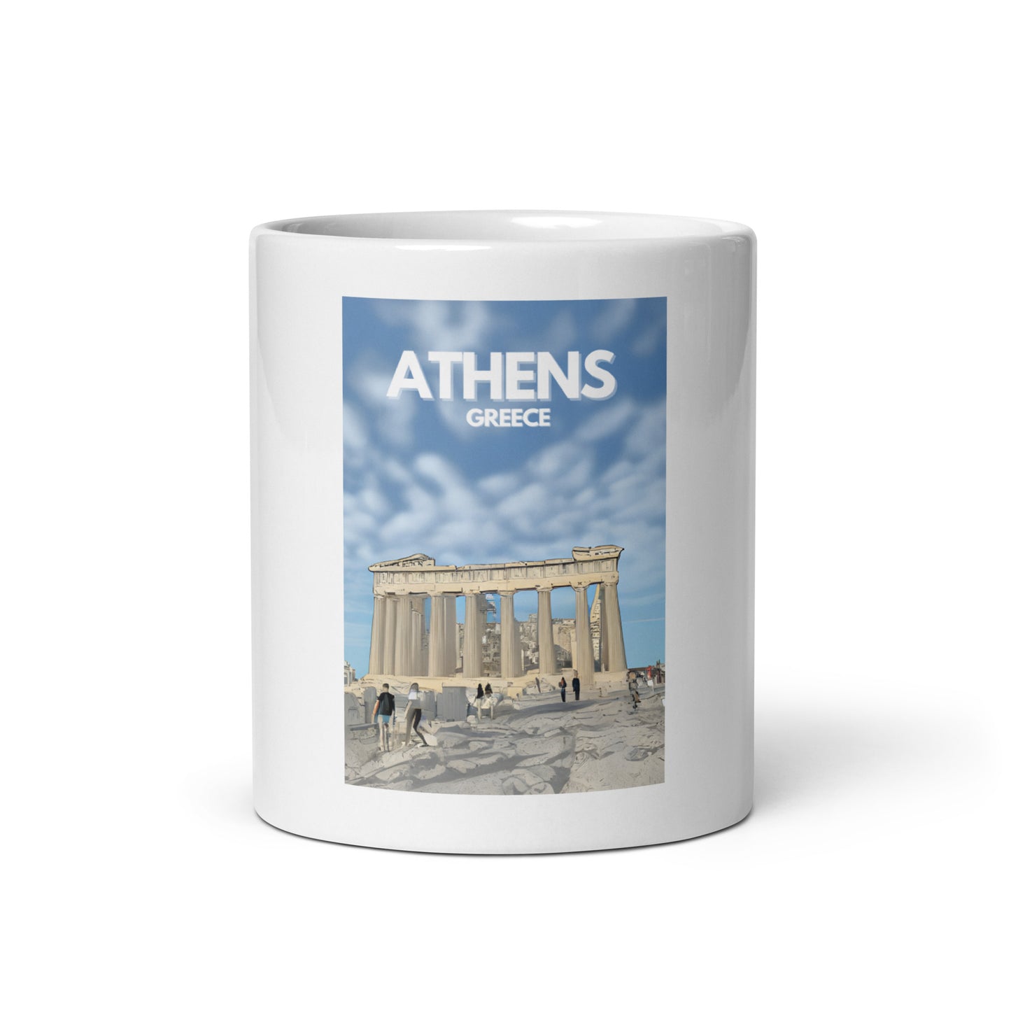 Athens White Glossy Mug