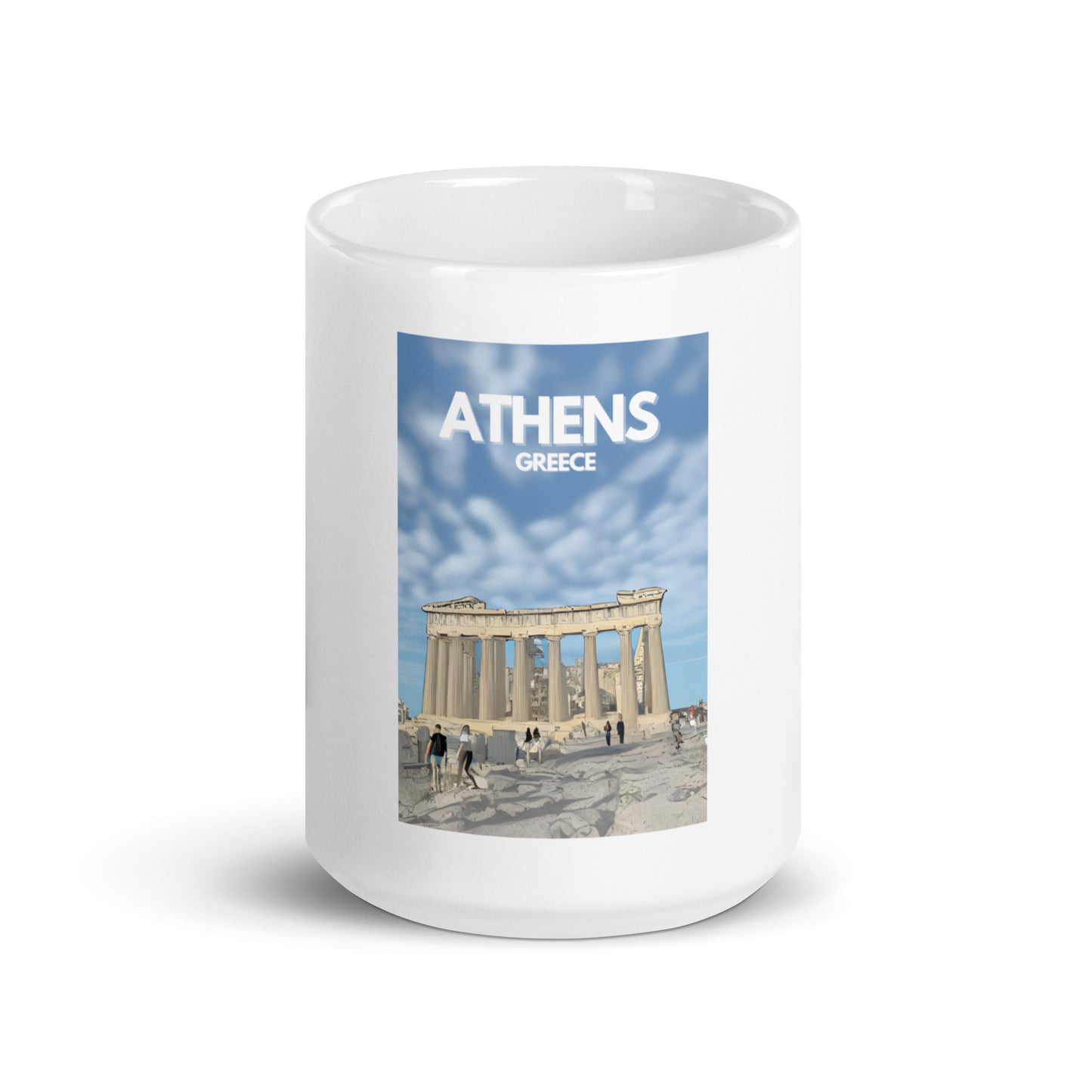 Athens White Glossy Mug