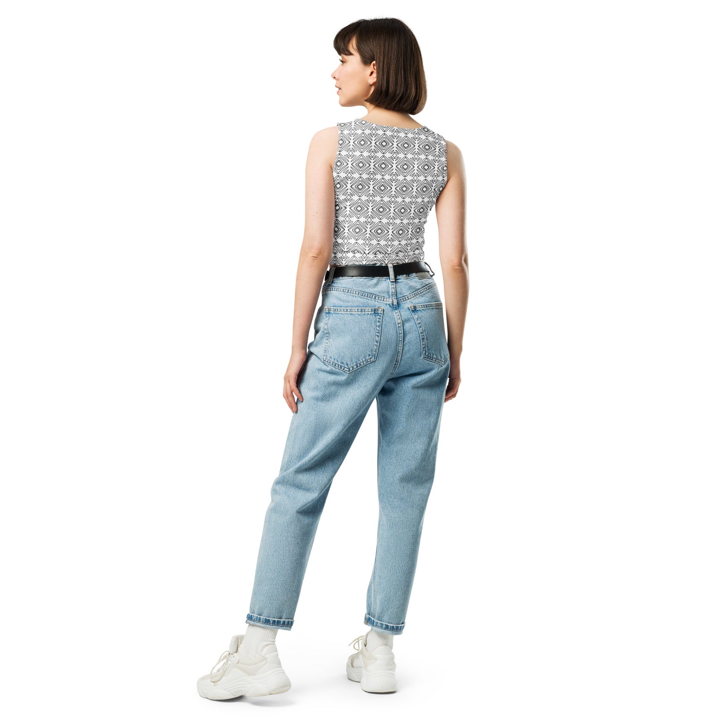 Monochrome Whimsy Crop Top