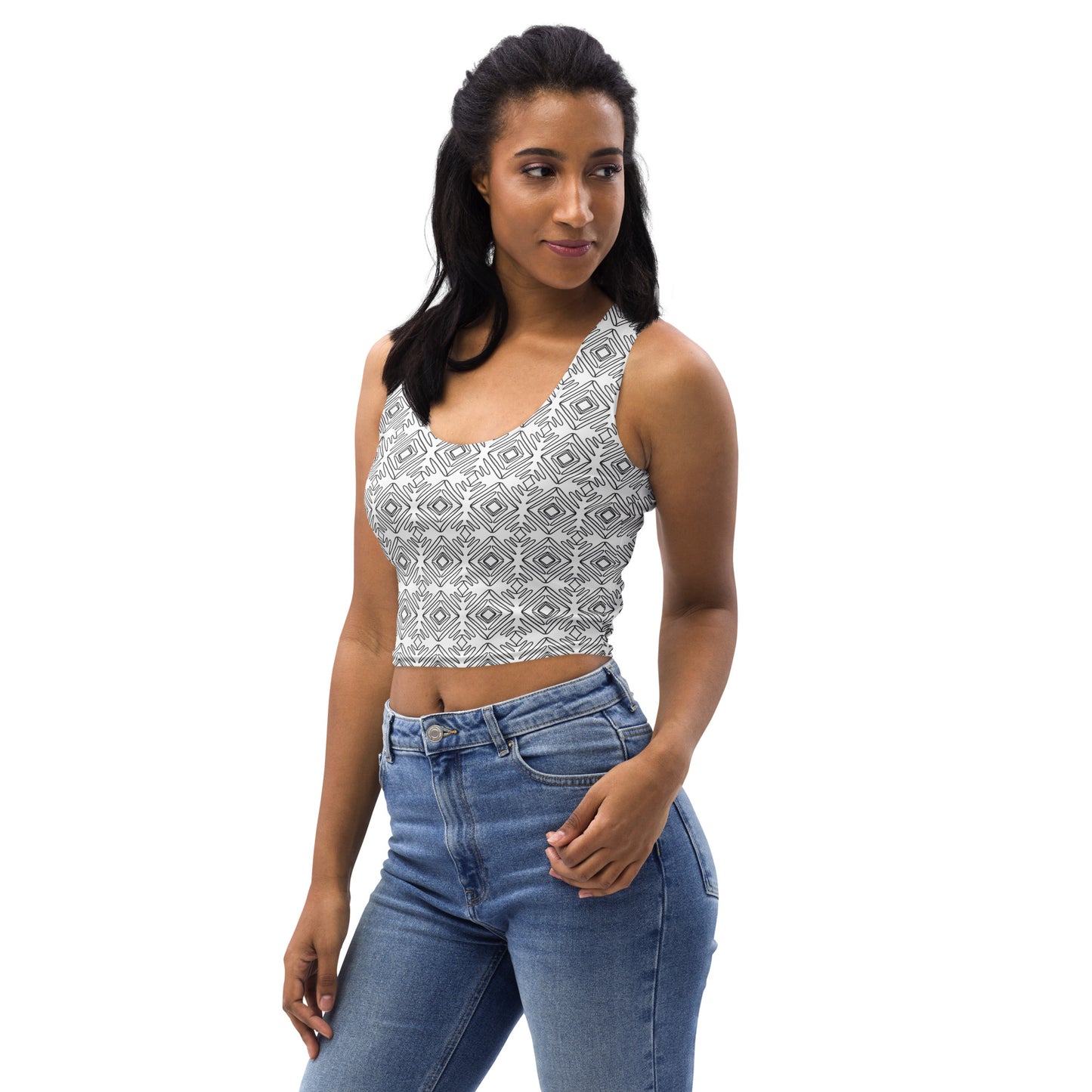 Monochrome Whimsy Crop Top