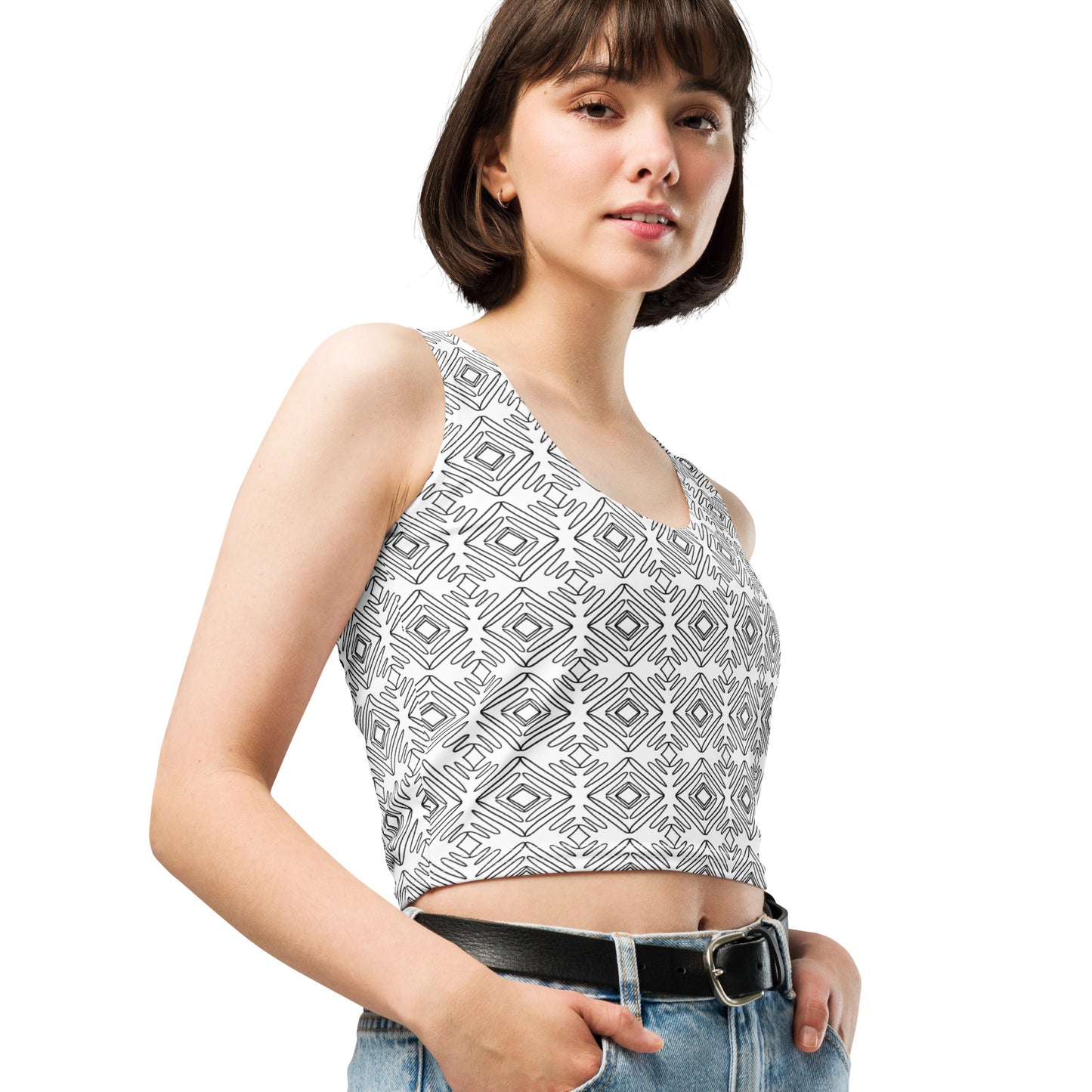 Monochrome Whimsy Crop Top