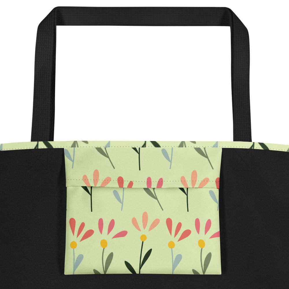 Mint Petal Blush Large Tote Bag