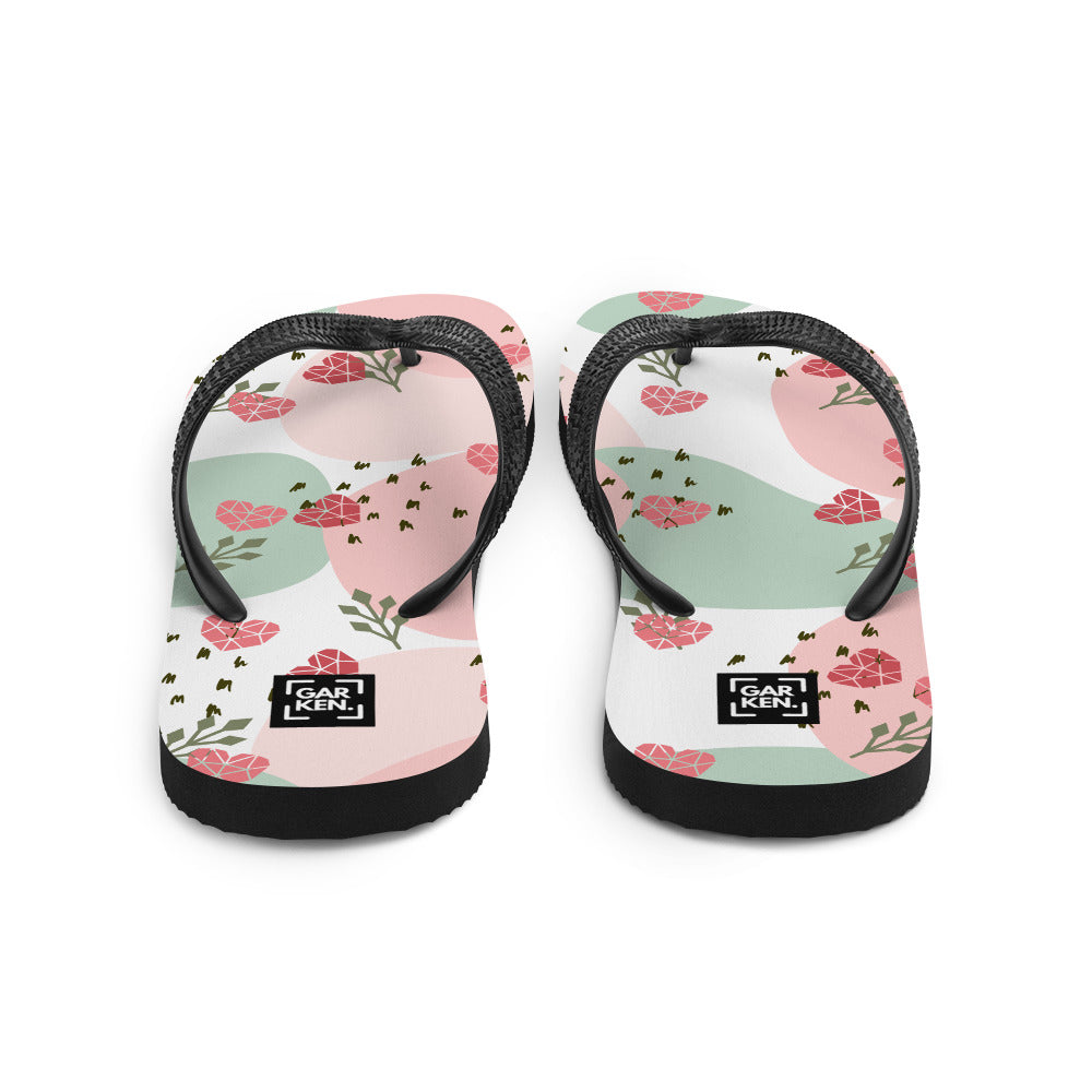 Crystal Heart Flip-Flops