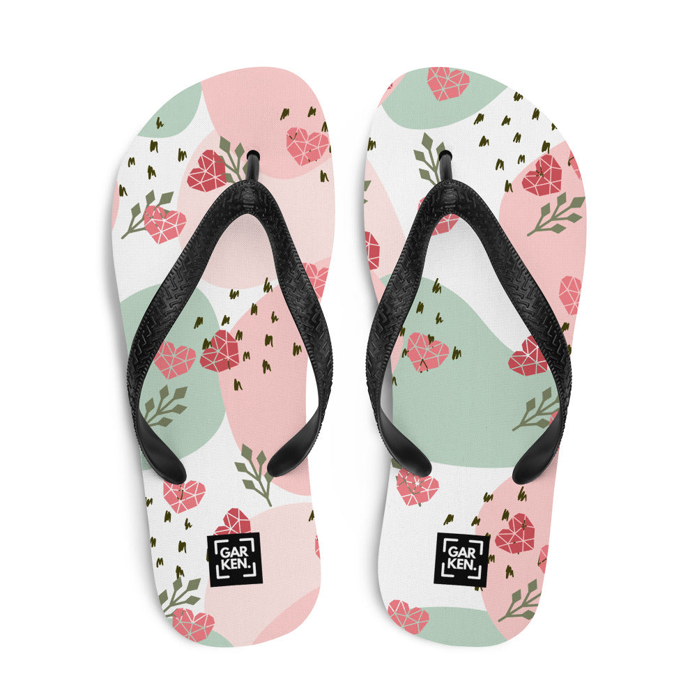 Crystal Heart Flip-Flops