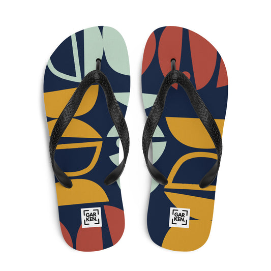 Dark Geo Flip-Flops